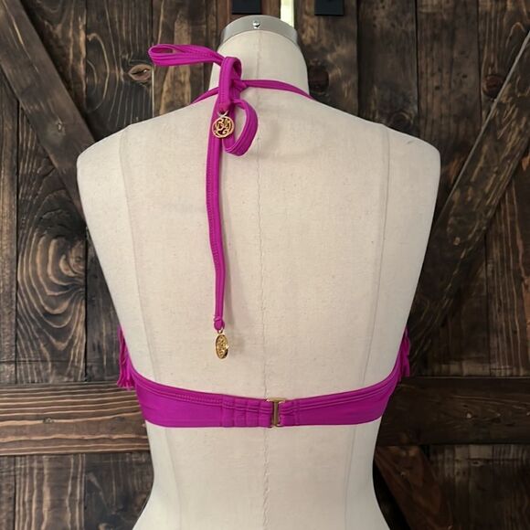 Luli Fama Cosita Buena - Fringe Scoop Halter Top-LBC Dancing Orchid Small - Picture 7 of 10
